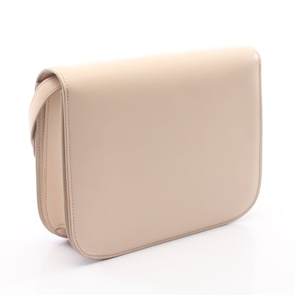 クラシックボックス ミディアム ショルダーバッグ レザー ライトベージュ セリーヌ バッグ CELINE
