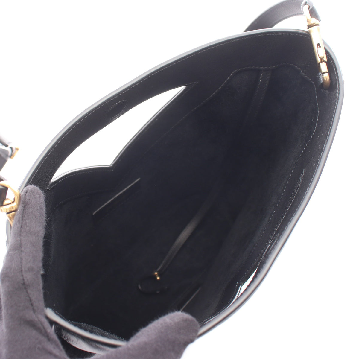Yバケット スモール 2WAY ハンドバッグ レザー ブラック サンローランパリ バッグ SAINT LAURENT PARIS