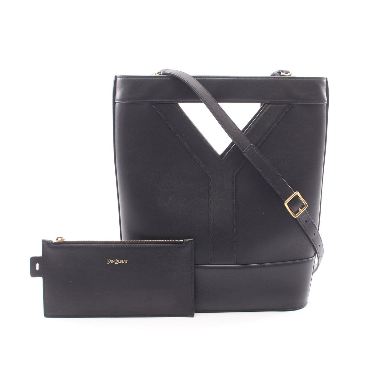 Yバケット スモール 2WAY ハンドバッグ レザー ブラック サンローランパリ バッグ SAINT LAURENT PARIS