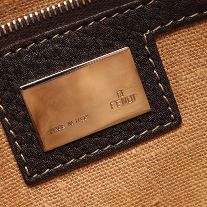 セレリア ズッカ ショルダーバッグ キャンバス レザー ブラウン ダークブラウン フェンディ バッグ FENDI