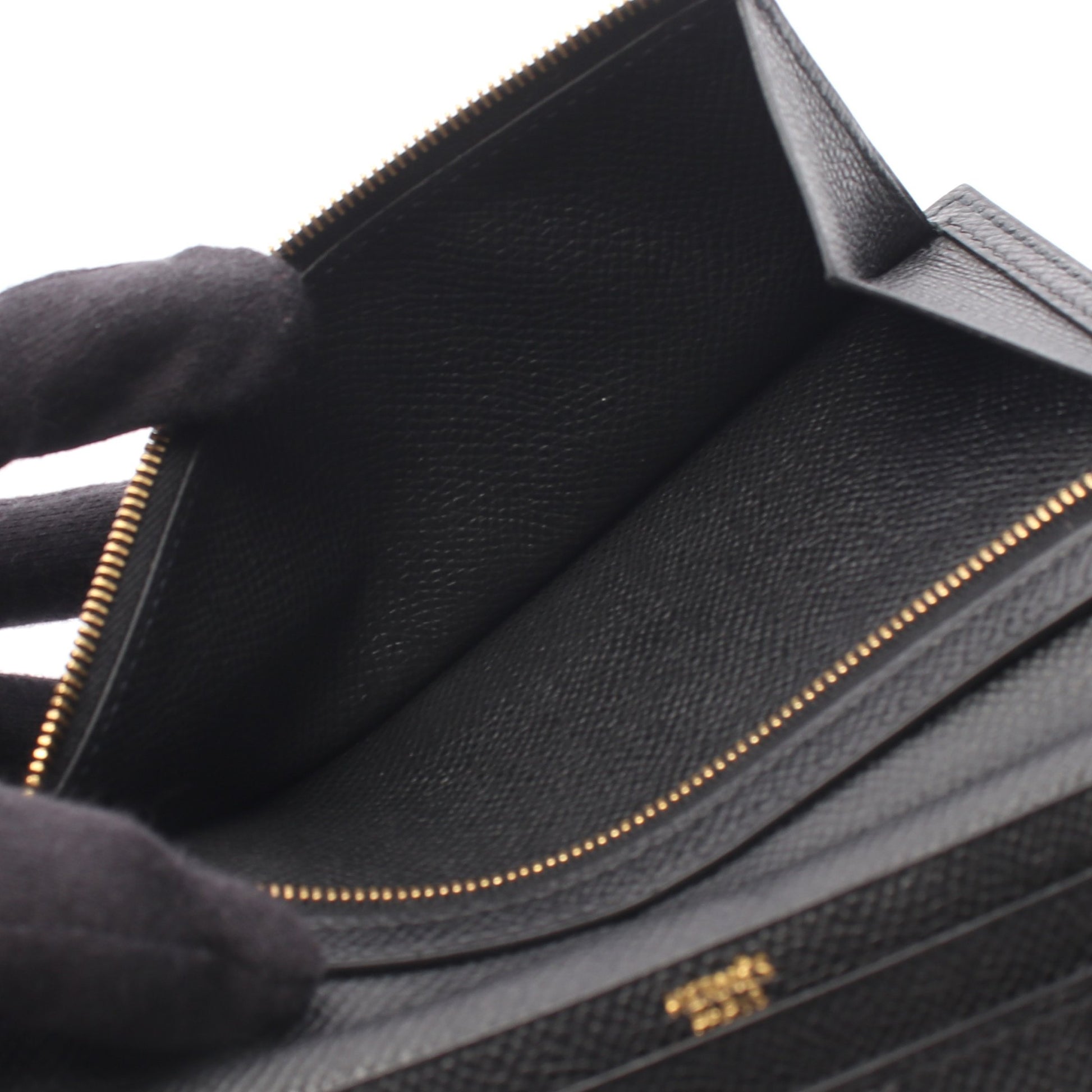 ベアンクラシック 二つ折り長財布 ヴォーエプソン ブラック ゴールド金具 □K刻印 エルメス 財布・小物 HERMES