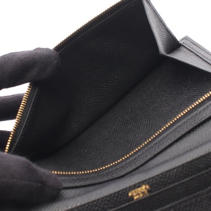 ベアンクラシック 二つ折り長財布 ヴォーエプソン ブラック ゴールド金具 □K刻印 エルメス 財布・小物 HERMES