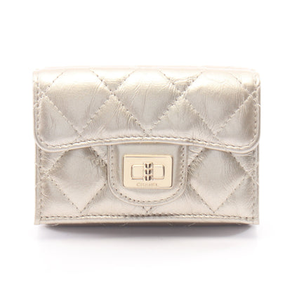 2.55 マトラッセ 三つ折り財布 レザー シャンパンゴールド ゴールド金具 シャネル 財布・小物 CHANEL