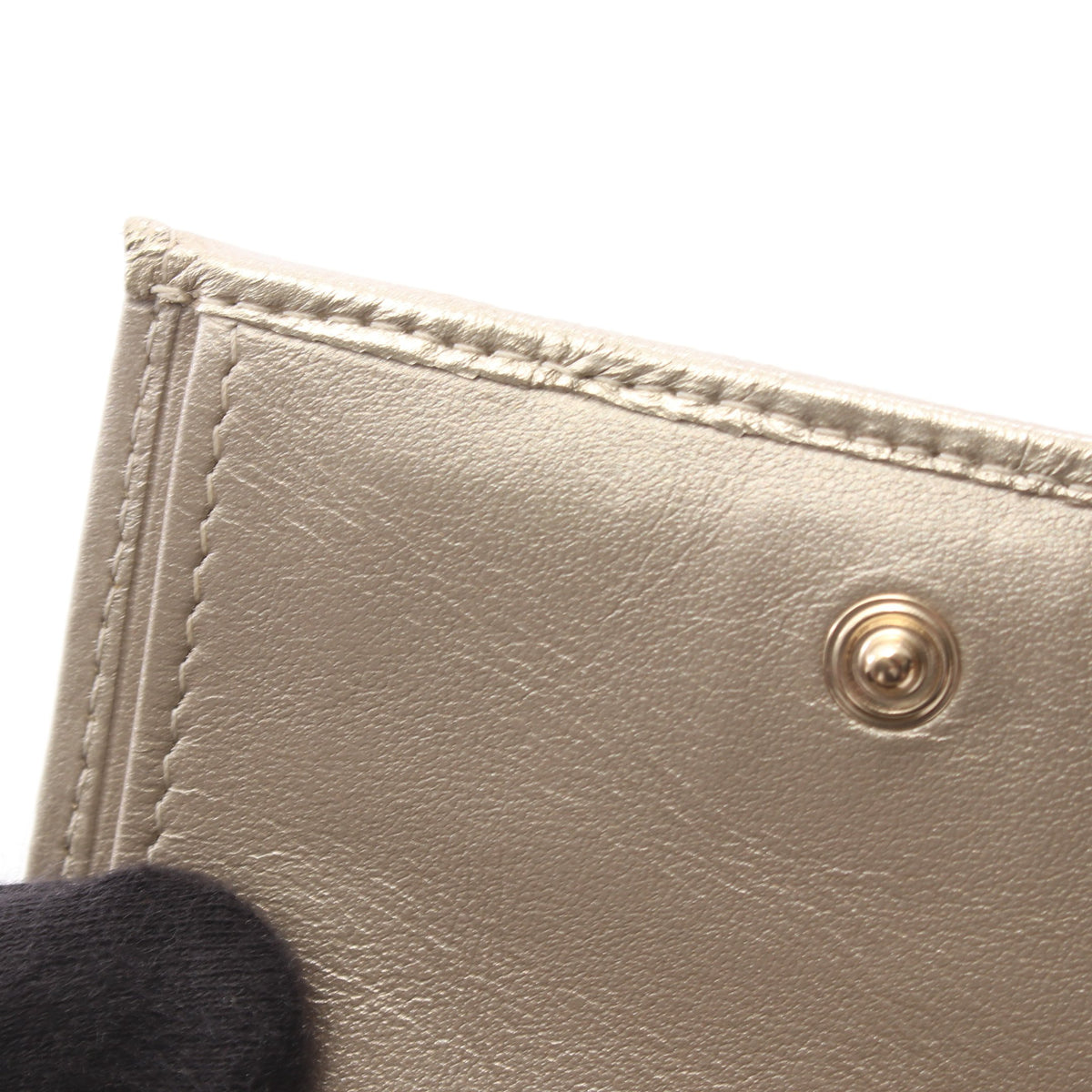 2.55 マトラッセ 三つ折り財布 レザー シャンパンゴールド ゴールド金具 シャネル 財布・小物 CHANEL
