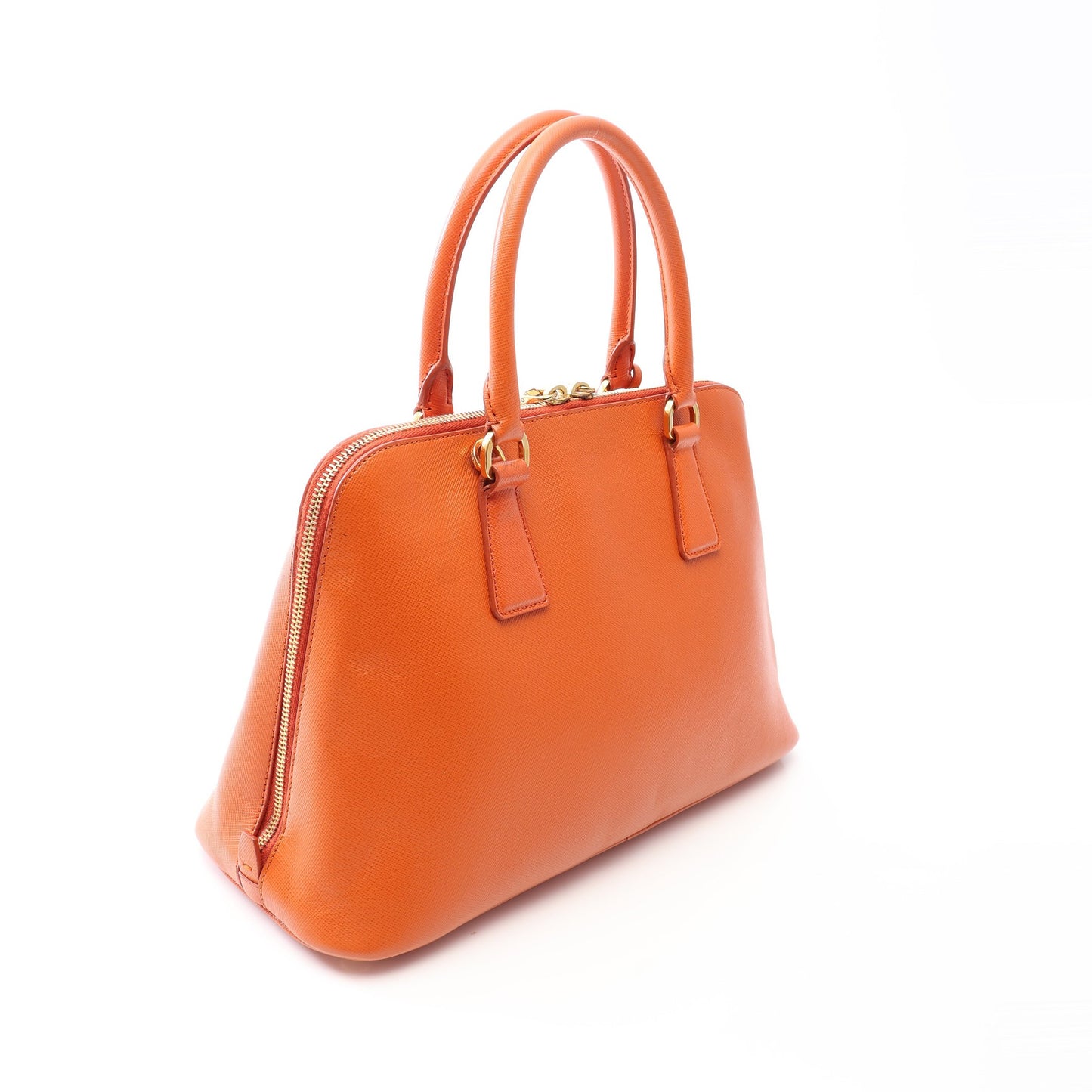 SAFFIANO LUX 2WAY ハンドバッグ サフィアーノレザー オレンジ プラダ バッグ PRADA