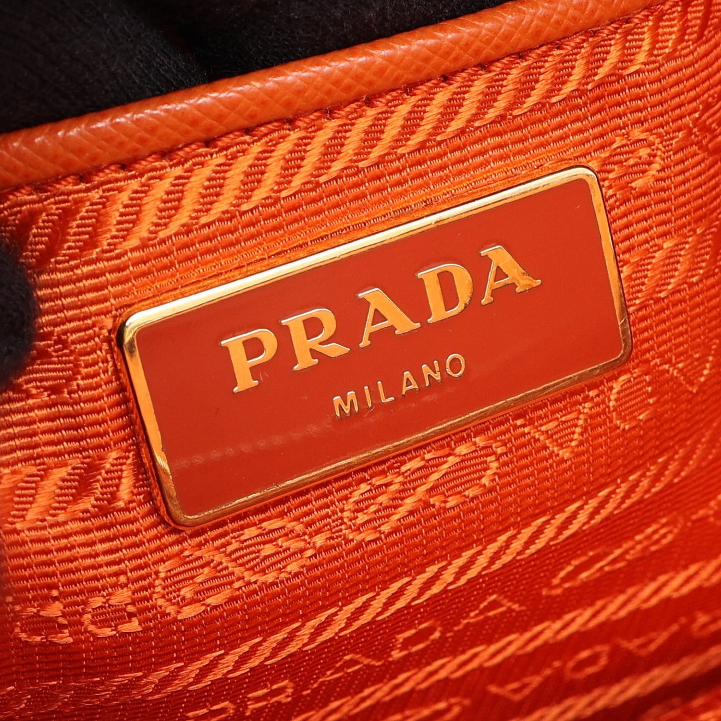 SAFFIANO LUX 2WAY ハンドバッグ サフィアーノレザー オレンジ プラダ バッグ PRADA