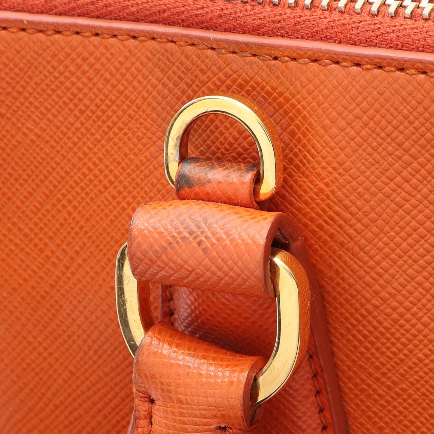 SAFFIANO LUX 2WAY ハンドバッグ サフィアーノレザー オレンジ プラダ バッグ PRADA