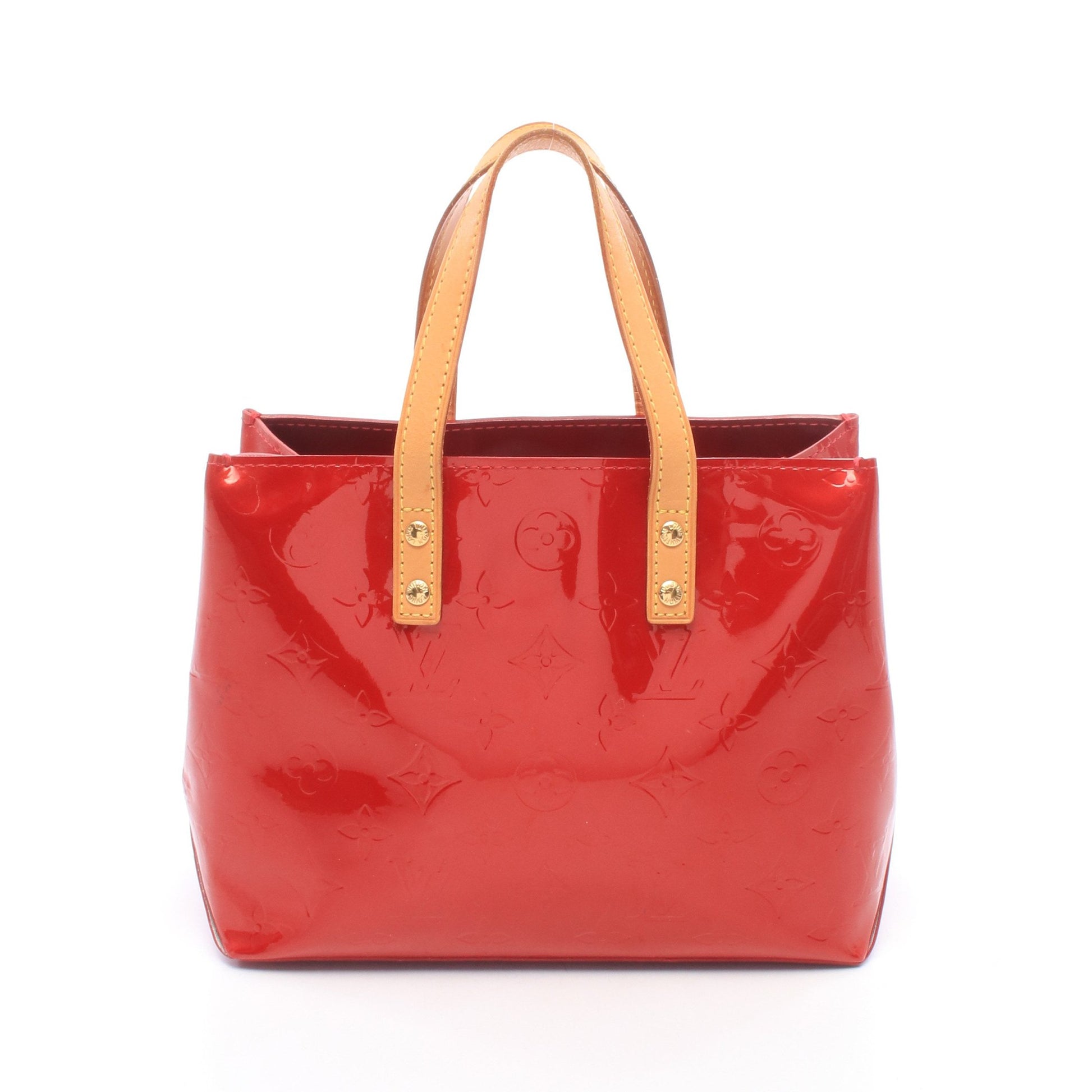 リードPM モノグラムヴェルニ ポムダムール ハンドバッグ レザー レッド ルイヴィトン バッグ LOUIS VUITTON
