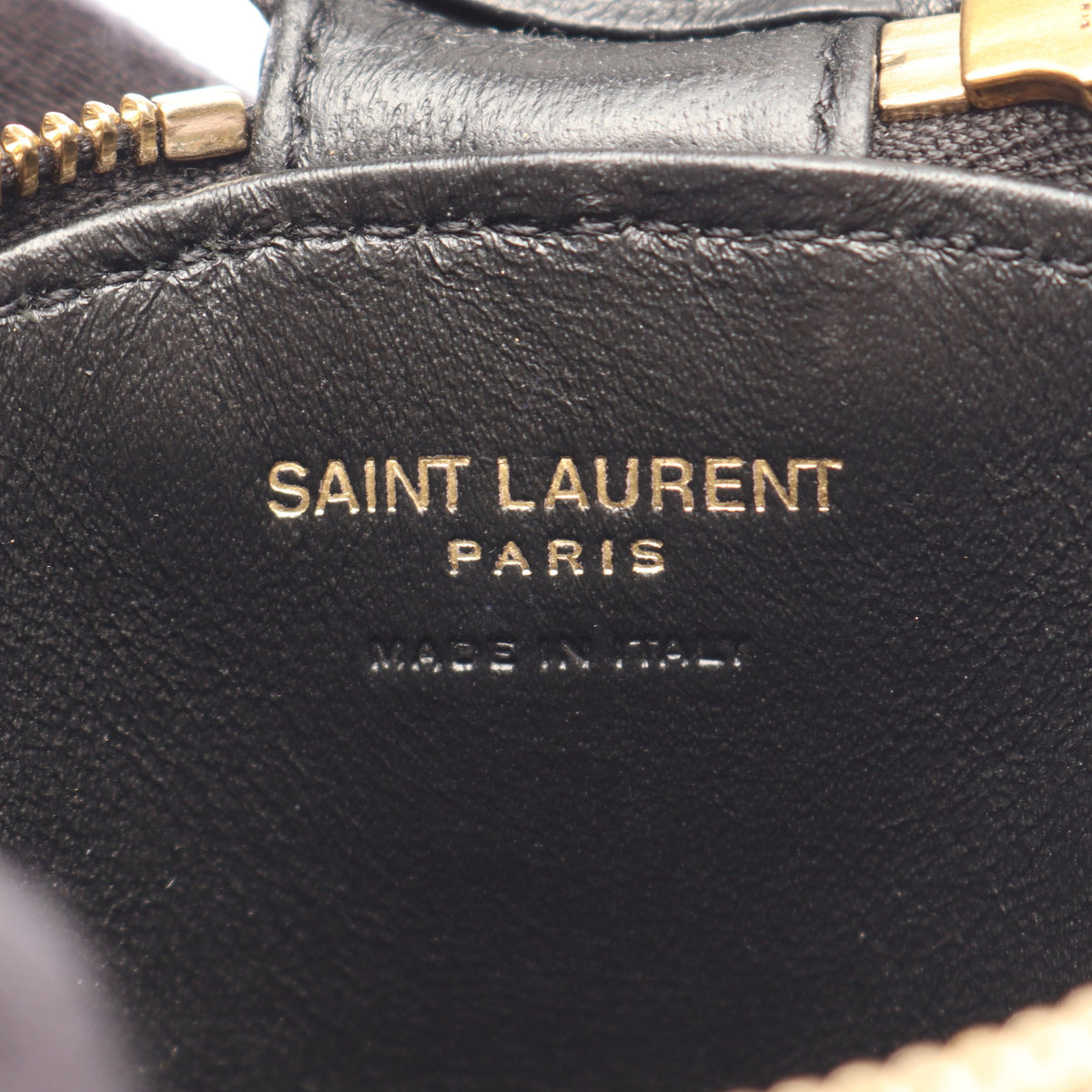 マイクロ コーンポーチ バッグチャーム レザー ブラック サンローランパリ 財布・小物 SAINT LAURENT PARIS