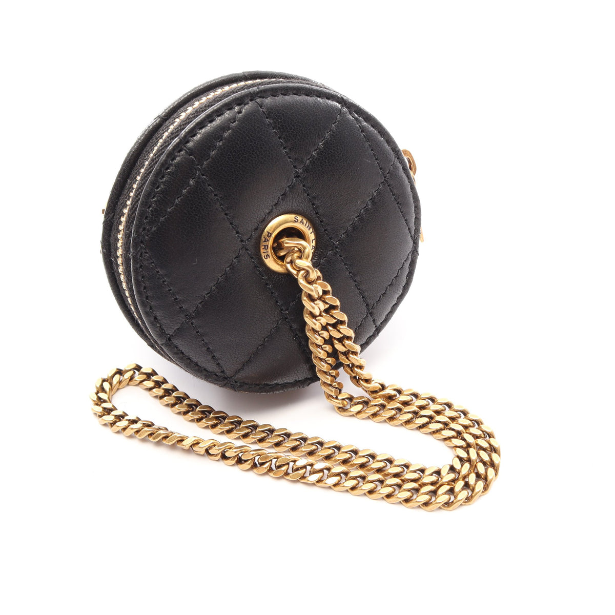 マイクロ コーンポーチ バッグチャーム レザー ブラック サンローランパリ 財布・小物 SAINT LAURENT PARIS