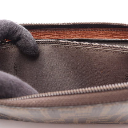 ズッカ ラウンドファスナー長財布 PVC レザー ブラウン ブラック フェンディ 財布・小物 FENDI
