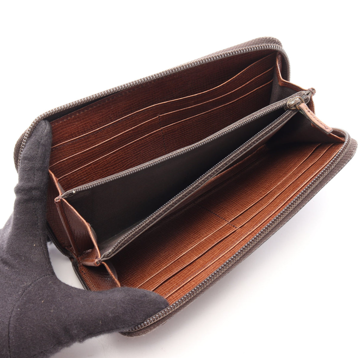 ズッカ ラウンドファスナー長財布 PVC レザー ブラウン ブラック フェンディ 財布・小物 FENDI