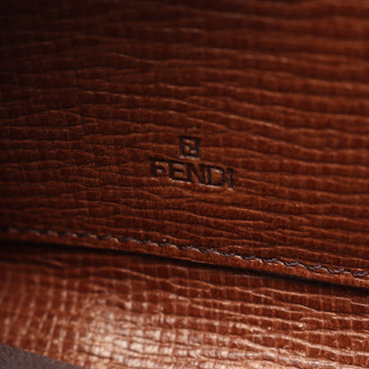 ズッカ ラウンドファスナー長財布 PVC レザー ブラウン ブラック フェンディ 財布・小物 FENDI