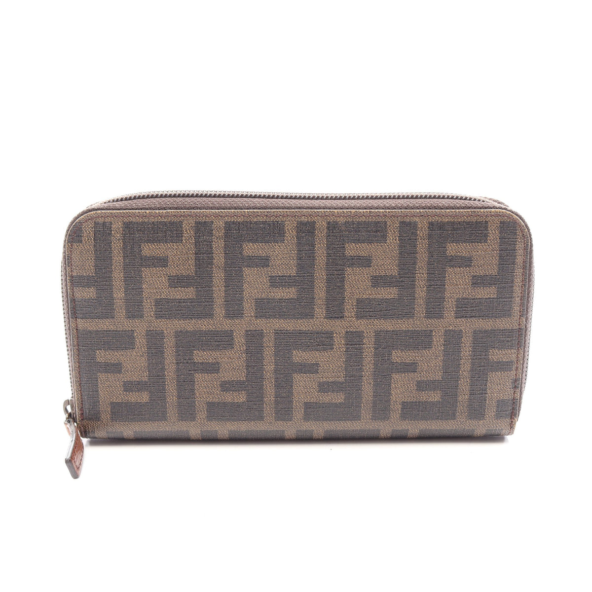 ズッカ ラウンドファスナー長財布 PVC レザー ブラウン ブラック フェンディ 財布・小物 FENDI
