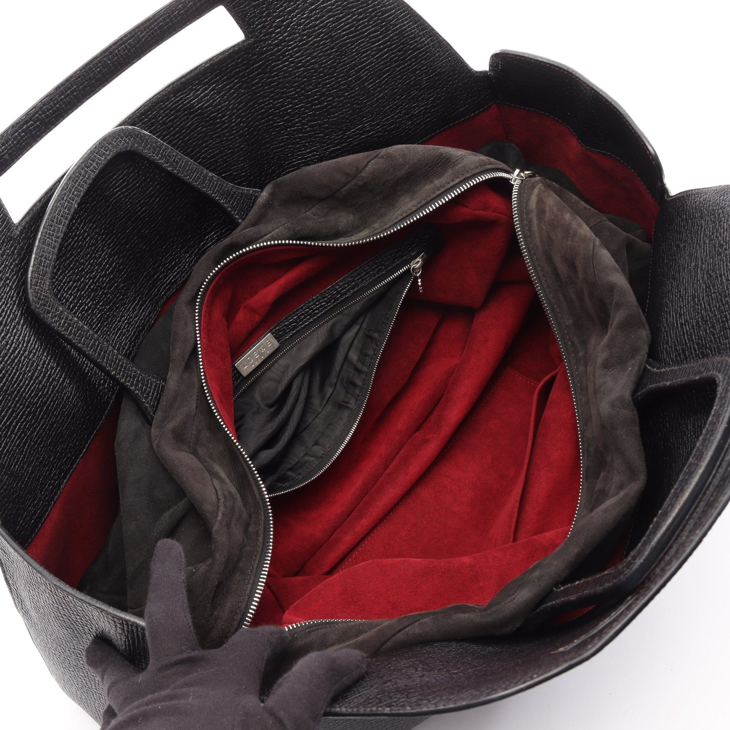 ハンドバッグ レザー ブラック ロエベ バッグ LOEWE