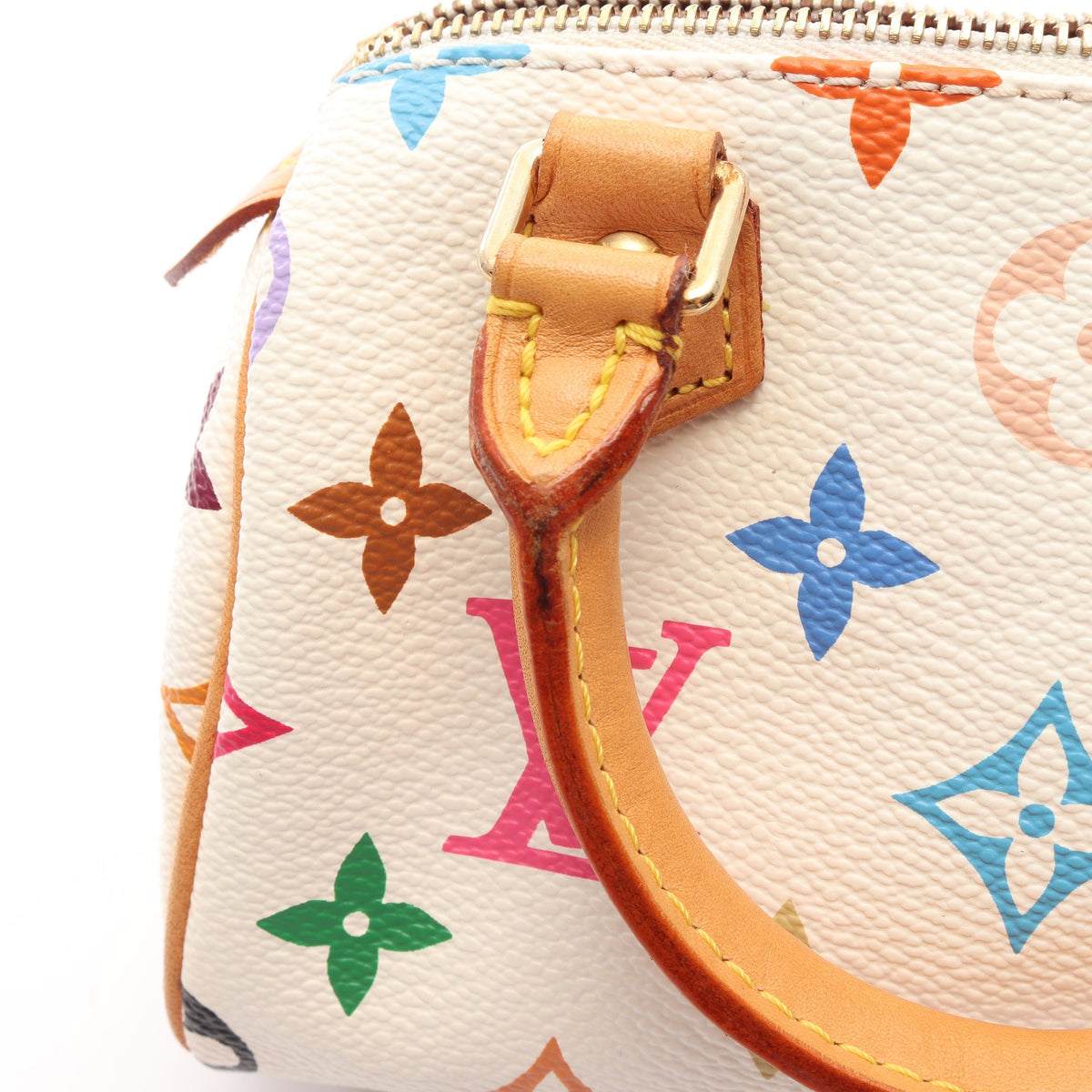 ミニスピーディ モノグラムマルチカラー ブロン ハンドバッグ PVC レザー ホワイト ルイヴィトン バッグ LOUIS VUITTON