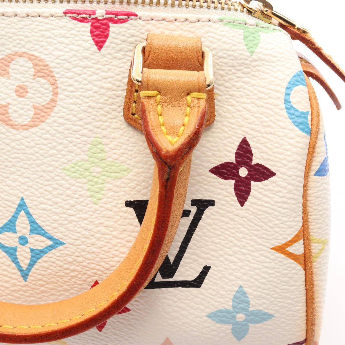 ミニスピーディ モノグラムマルチカラー ブロン ハンドバッグ PVC レザー ホワイト ルイヴィトン バッグ LOUIS VUITTON