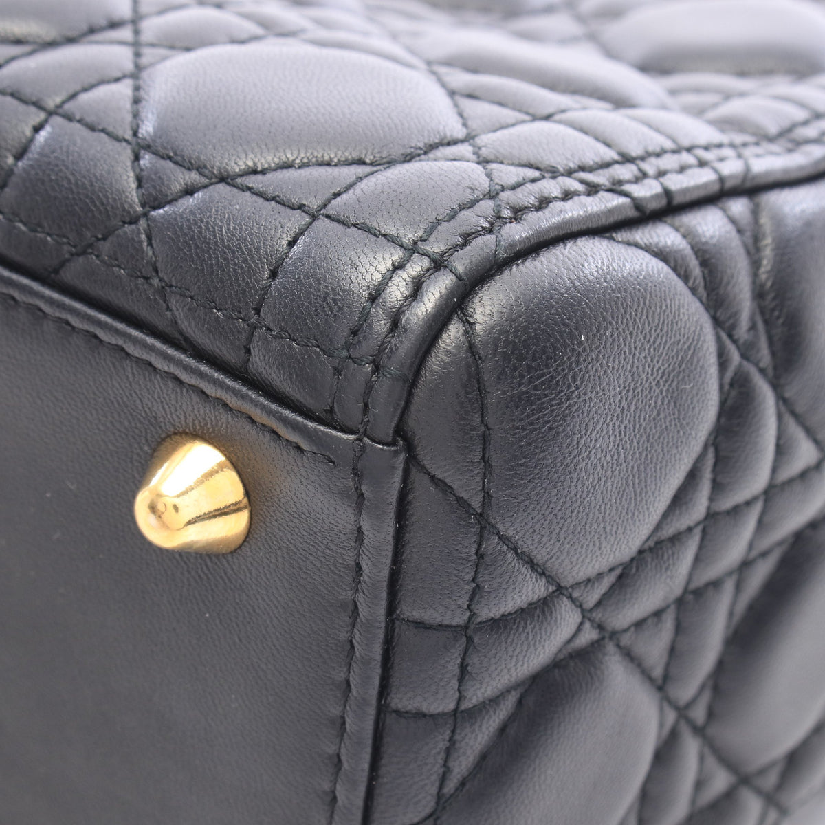 レディディオール ラージ 2WAY ハンドバッグ レザー ブラック クリスチャンディオール バッグ Christian Dior