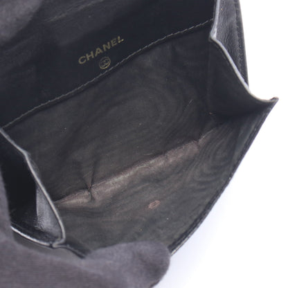 ココマーク 二つ折り財布 Wホック財布 キャビアスキン ブラック シルバー金具 シャネル 財布・小物 CHANEL