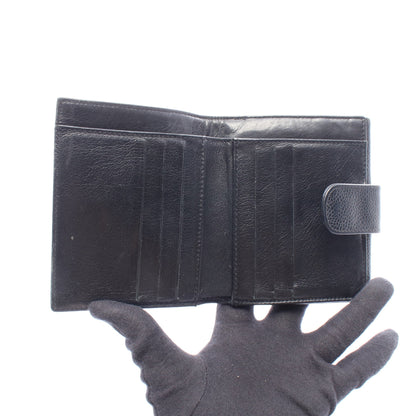 ココマーク 二つ折り財布 Wホック財布 キャビアスキン ブラック シルバー金具 シャネル 財布・小物 CHANEL