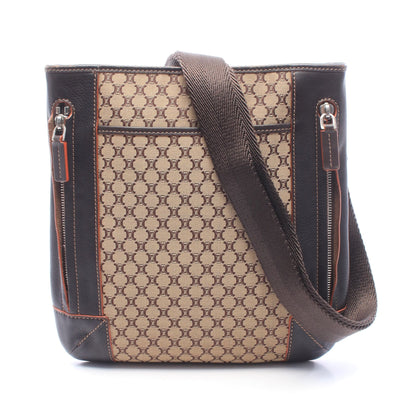 マカダム ショルダーバッグ キャンバス レザー ブラウン ダークブラウン セリーヌ バッグ CELINE