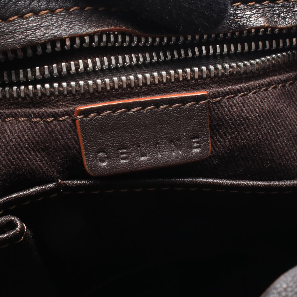 マカダム ショルダーバッグ キャンバス レザー ブラウン ダークブラウン セリーヌ バッグ CELINE