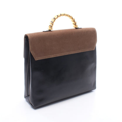 ベラスケス ツイスト ハンドバッグ レザー ヌバック ブラック ブラウン ロエベ バッグ LOEWE