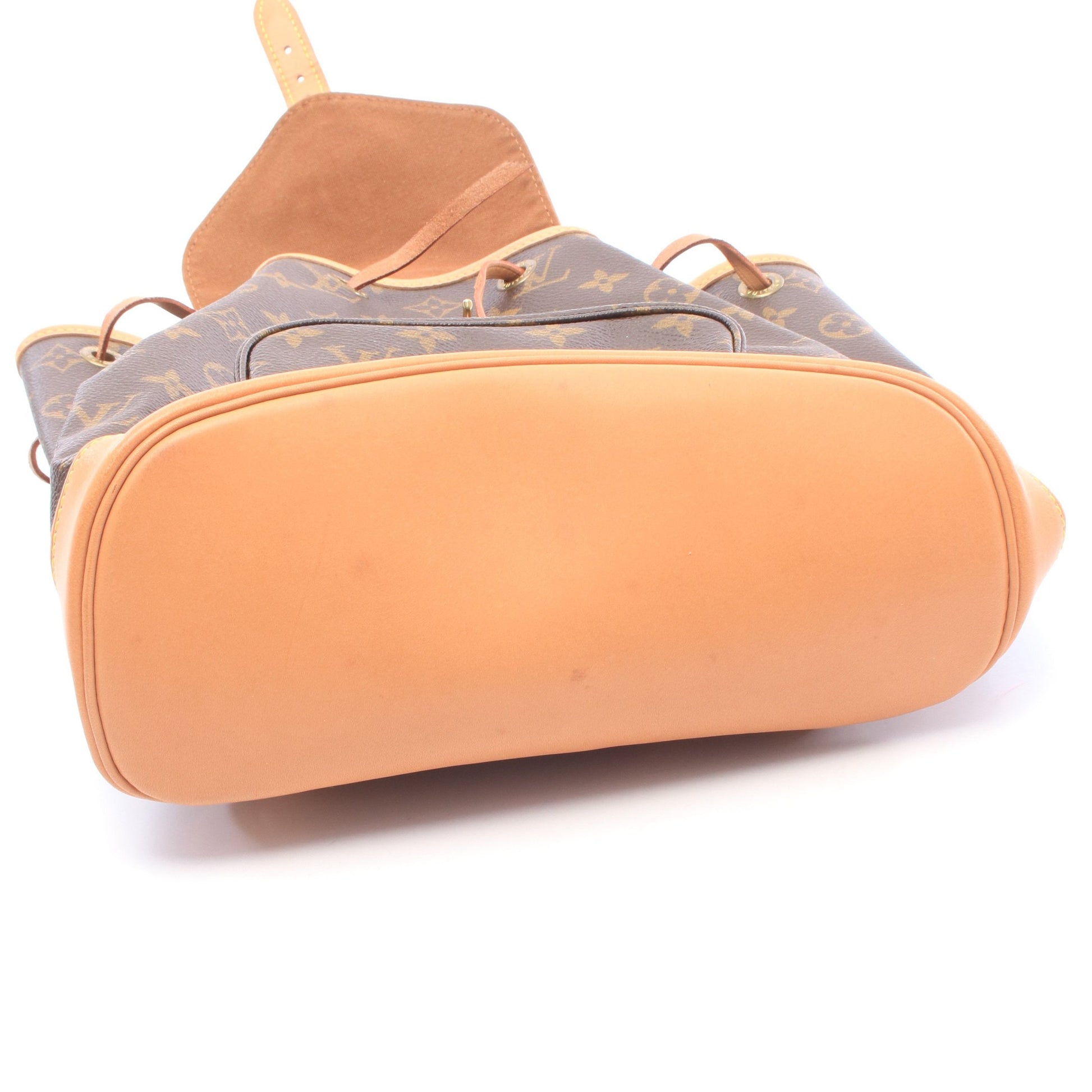 モンスリMM モノグラム バックパック リュックサック PVC レザー ブラウン ルイヴィトン バッグ LOUIS VUITTON