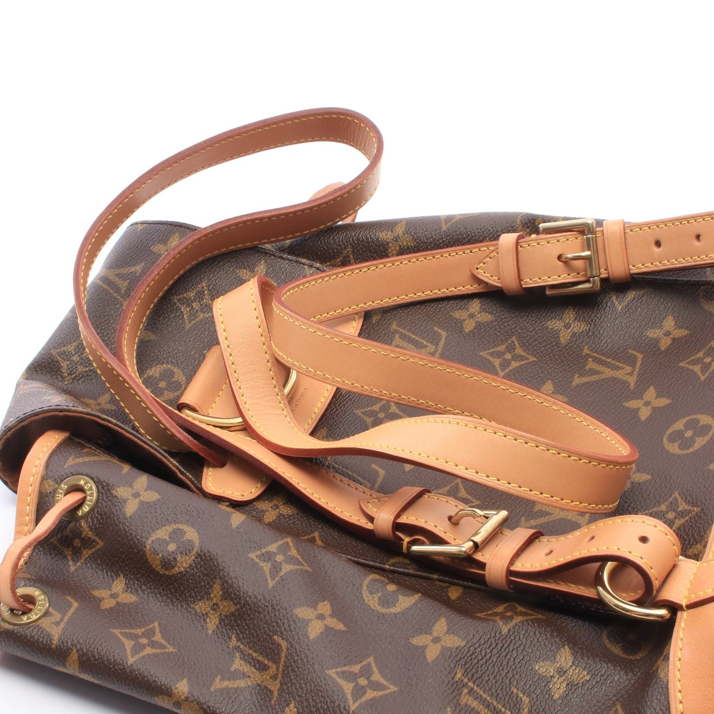 モンスリMM モノグラム バックパック リュックサック PVC レザー ブラウン ルイヴィトン バッグ LOUIS VUITTON