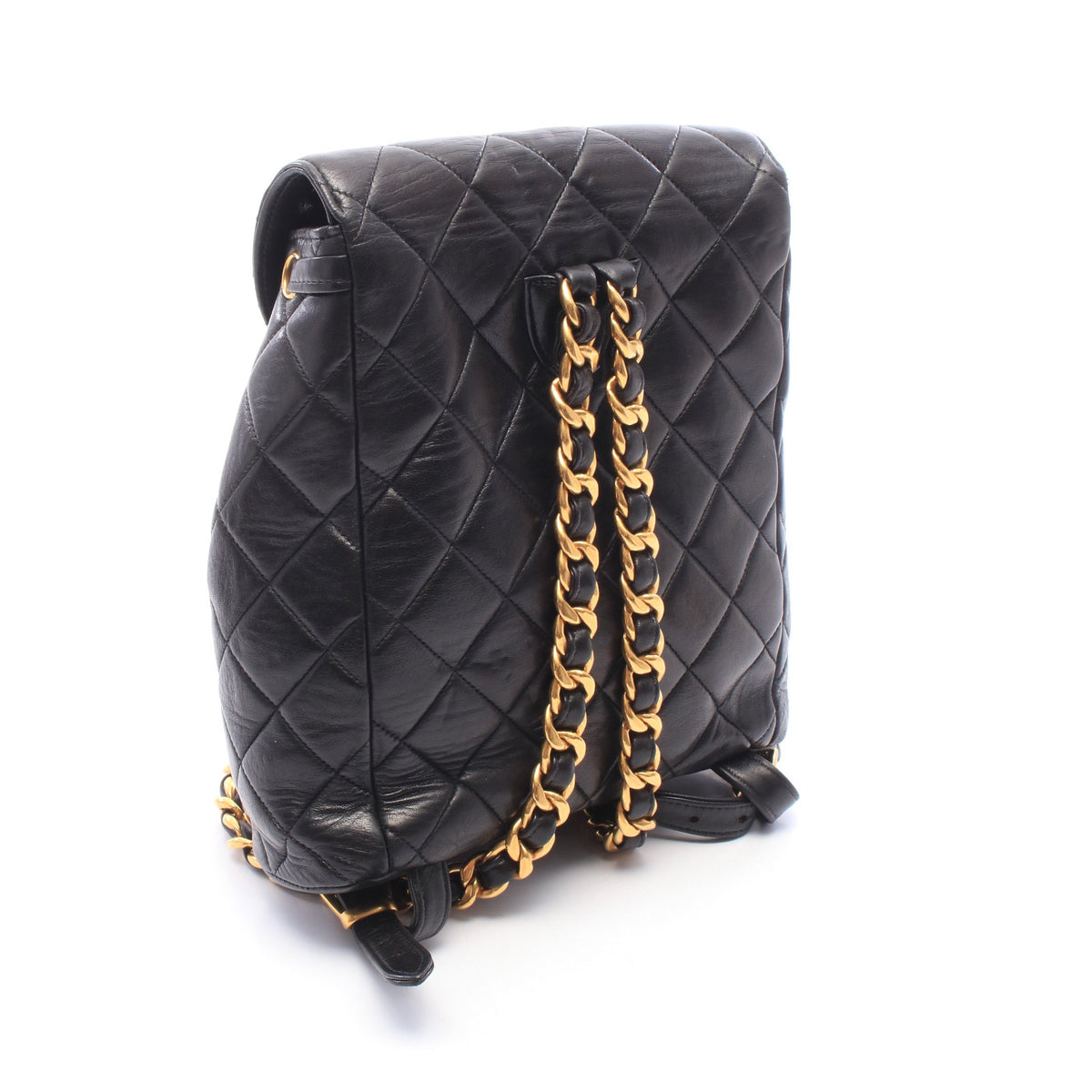 マトラッセ ターンロック チェーン バックパック リュックサック ラムスキン ブラック ゴールド金具 シャネル バッグ CHANEL