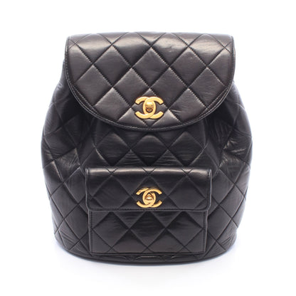 マトラッセ ターンロック チェーン バックパック リュックサック ラムスキン ブラック ゴールド金具 シャネル バッグ CHANEL