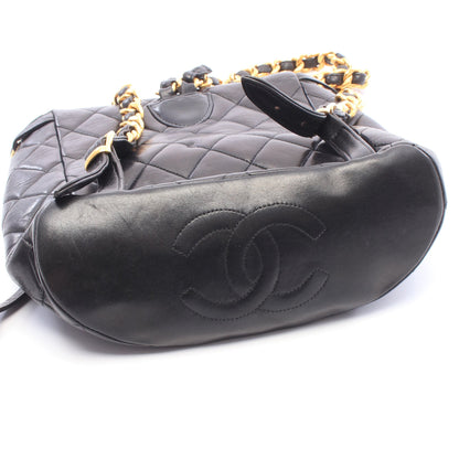 マトラッセ ターンロック チェーン バックパック リュックサック ラムスキン ブラック ゴールド金具 シャネル バッグ CHANEL