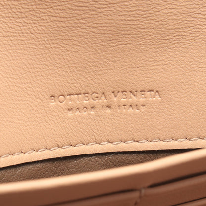 イントレチャート 二つ折り長財布 レザー ピンクベージュ ブラウン ボッテガヴェネタ 財布・小物 BOTTEGA VENETA