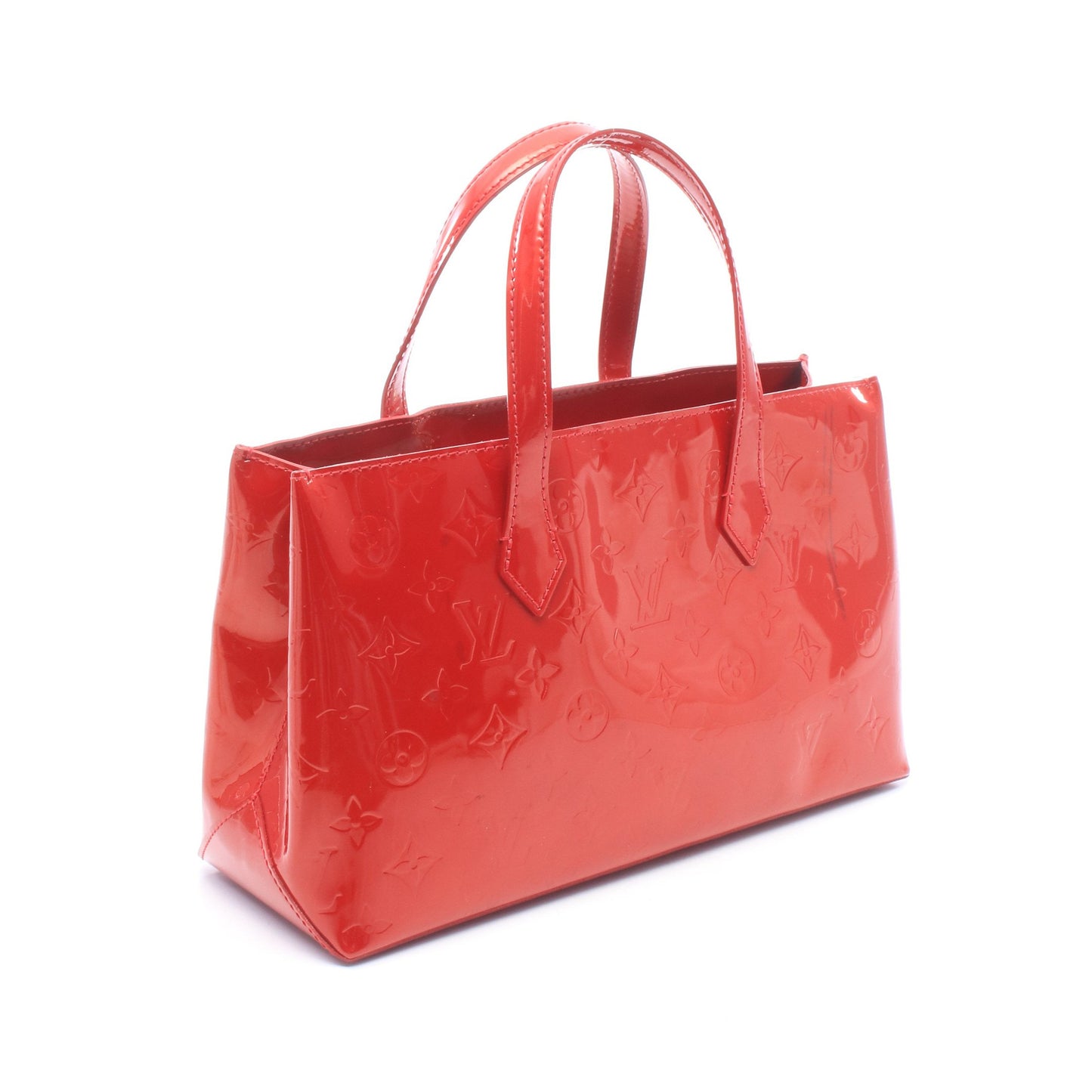 ウィルシャーPM モノグラムヴェルニ ポムダムール ハンドバッグ レザー レッド ルイヴィトン バッグ LOUIS VUITTON
