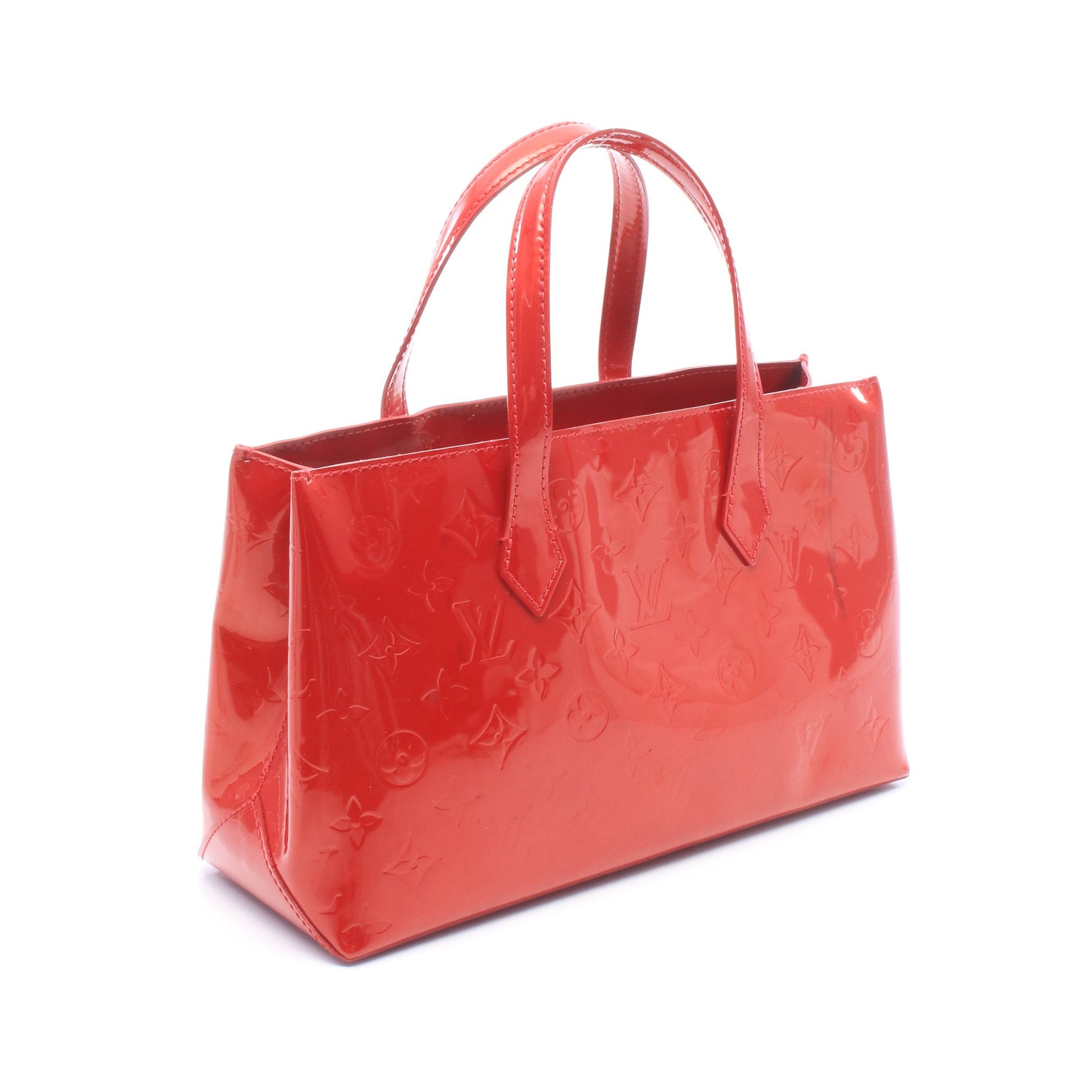 ウィルシャーPM モノグラムヴェルニ ポムダムール ハンドバッグ レザー レッド ルイヴィトン バッグ LOUIS VUITTON