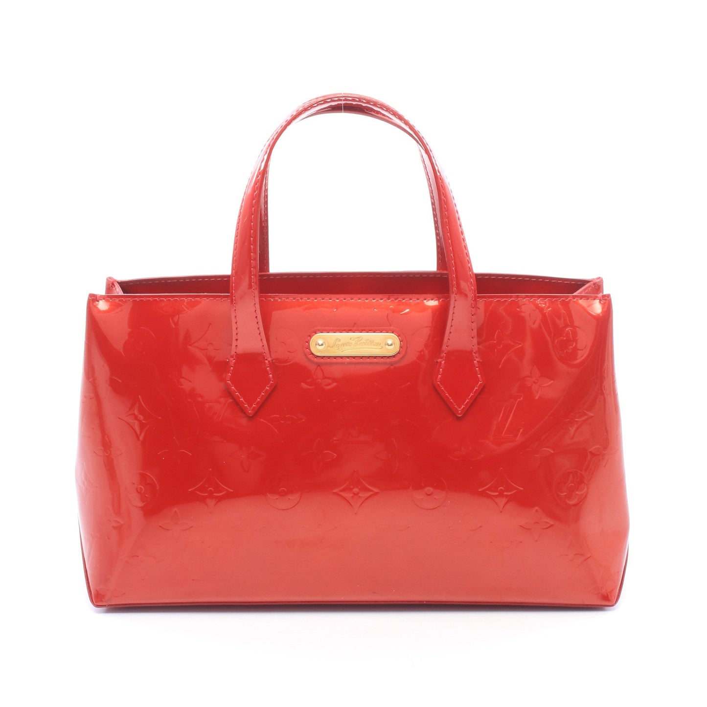 ウィルシャーPM モノグラムヴェルニ ポムダムール ハンドバッグ レザー レッド ルイヴィトン バッグ LOUIS VUITTON