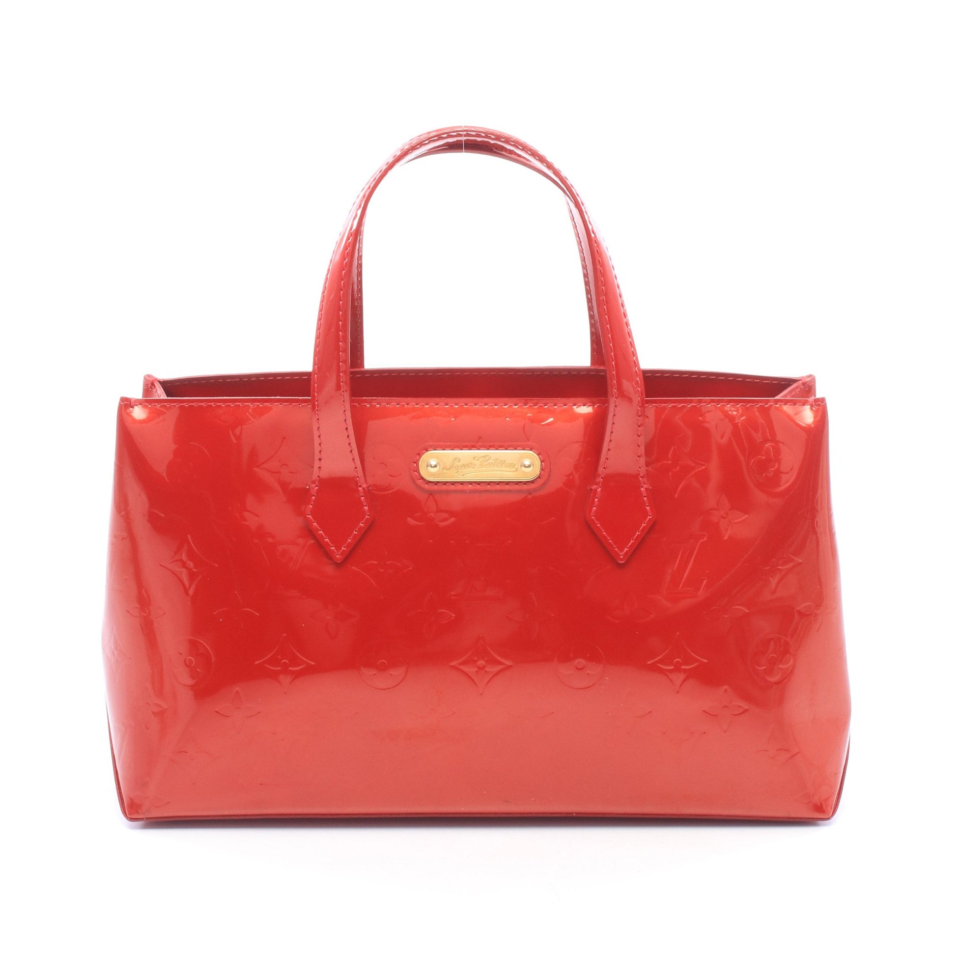 ウィルシャーPM モノグラムヴェルニ ポムダムール ハンドバッグ レザー レッド ルイヴィトン バッグ LOUIS VUITTON