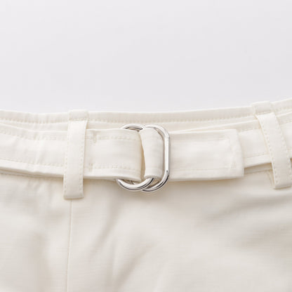 セリエボタン ショート パンツ コットン ホワイト エルメス