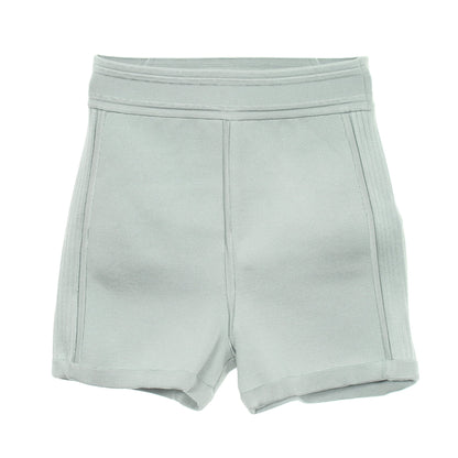 ストレッチ ニット ショート パンツ シルク ナイロン ブルーグリーン エルメス