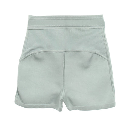 ストレッチ ニット ショート パンツ シルク ナイロン ブルーグリーン エルメス