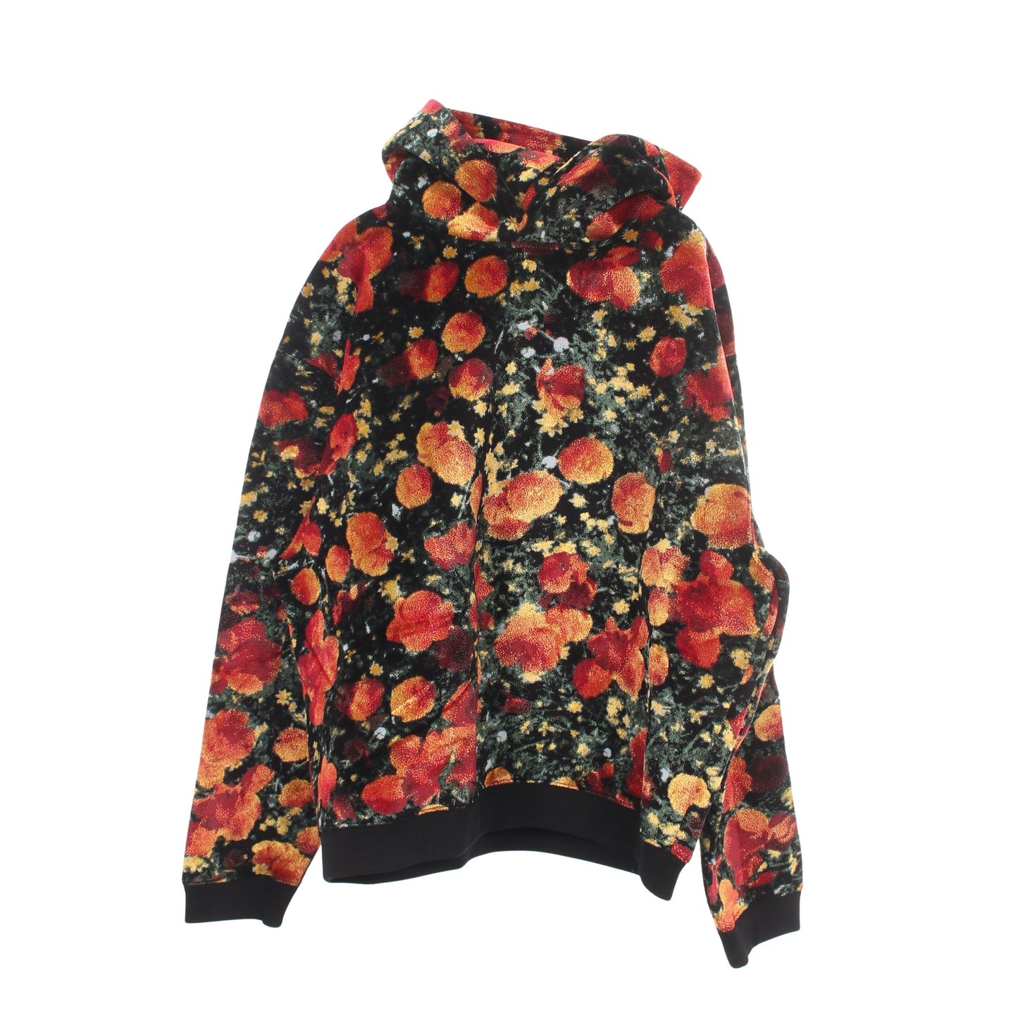 LOUIS VUITTON × Virgi lAbloh ポピーズ 花柄 プルオーバーパーカー コットン レーヨン ブラック マルチカラー ルイヴィトン