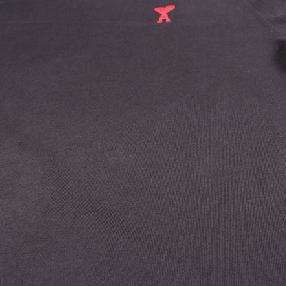 ハートロゴ刺繍 長袖Tシャツ コットン ブラック アミアレクサンドルマテュッシ