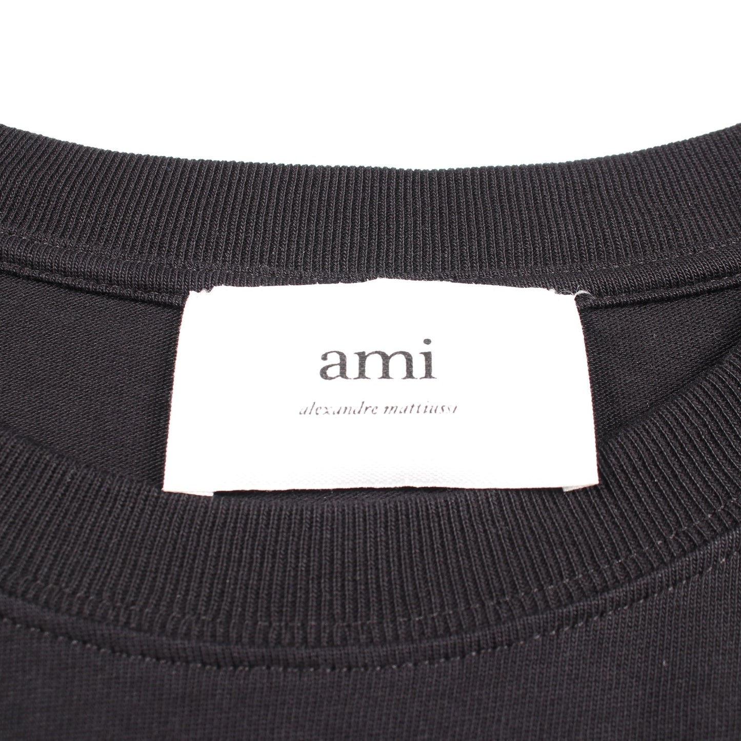ハートロゴ刺繍 長袖Tシャツ コットン ブラック アミアレクサンドルマテュッシ