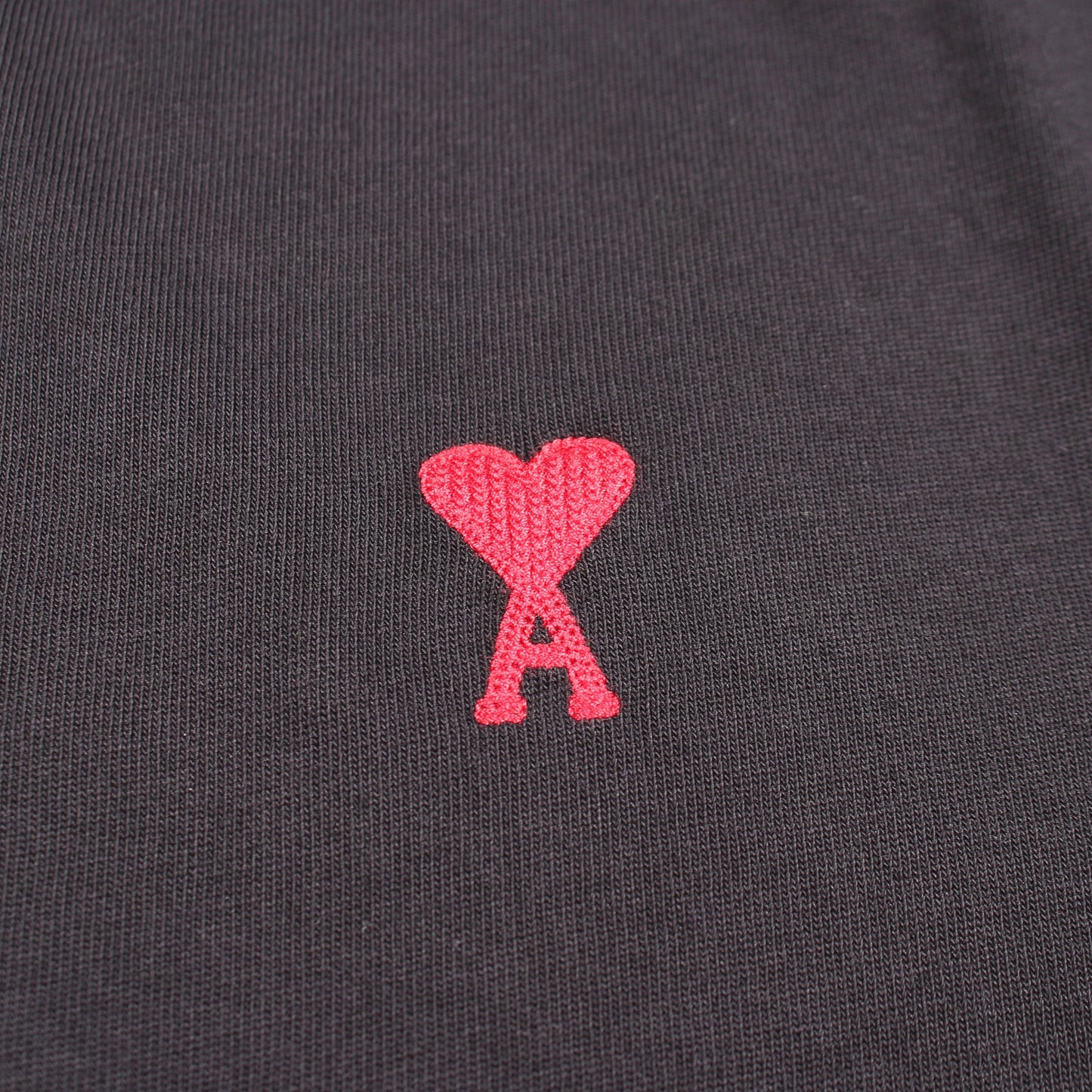ハートロゴ刺繍 長袖Tシャツ コットン ブラック アミアレクサンドルマテュッシ