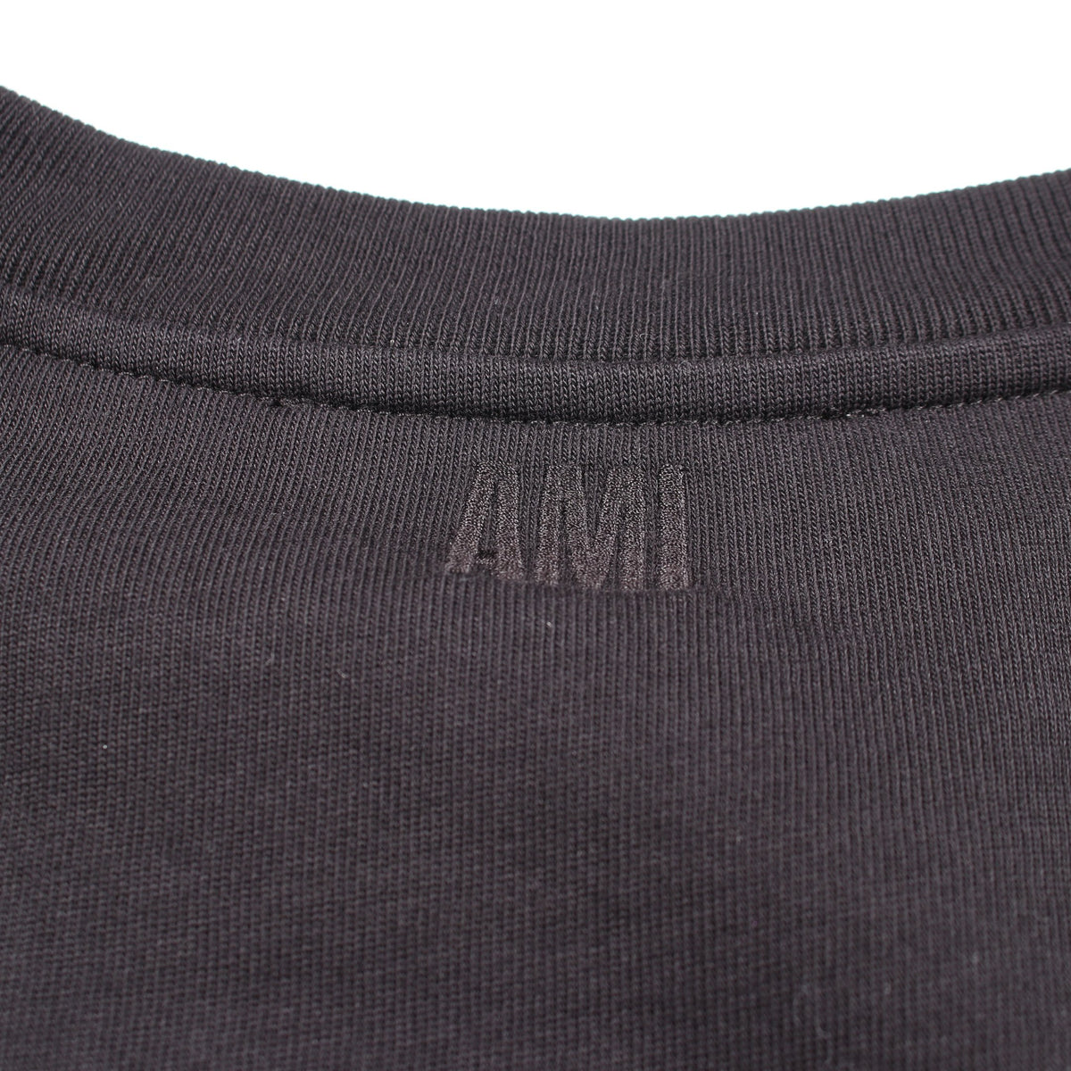 ハートロゴ刺繍 長袖Tシャツ コットン ブラック アミアレクサンドルマテュッシ