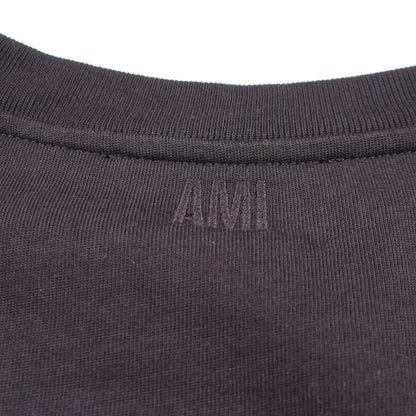 ハートロゴ刺繍 長袖Tシャツ コットン ブラック アミアレクサンドルマテュッシ