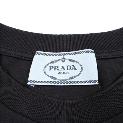 グラフィックプリント 半袖Tシャツ コットン ブラック プラダ