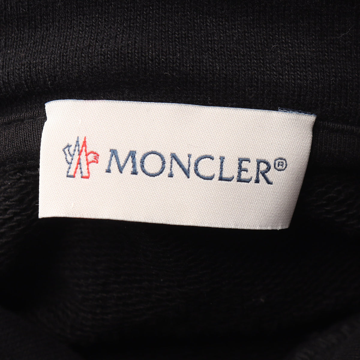 ロゴワッペン プルオーバーパーカー コットン ブラック モンクレール トップス MONCLER