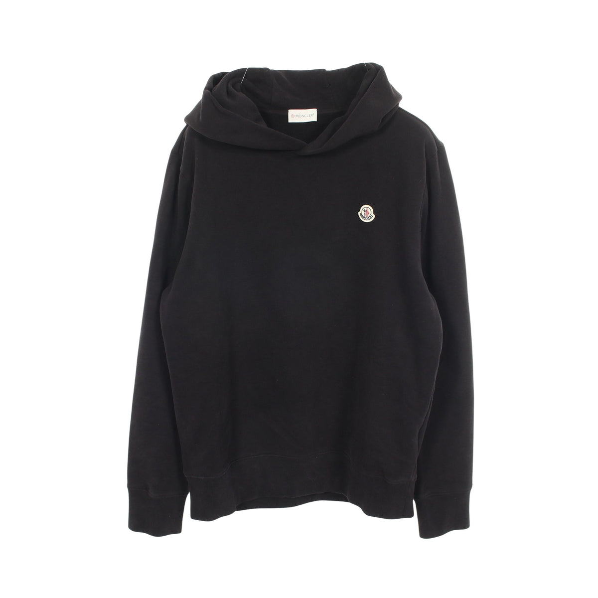 ロゴワッペン プルオーバーパーカー コットン ブラック モンクレール トップス MONCLER