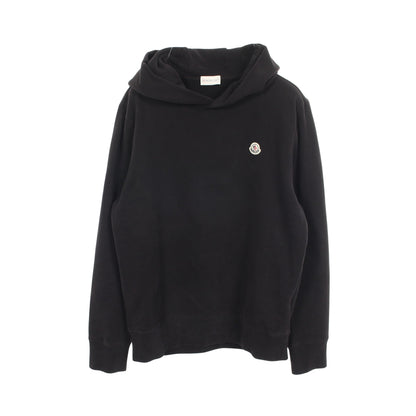 ロゴワッペン プルオーバーパーカー コットン ブラック モンクレール トップス MONCLER